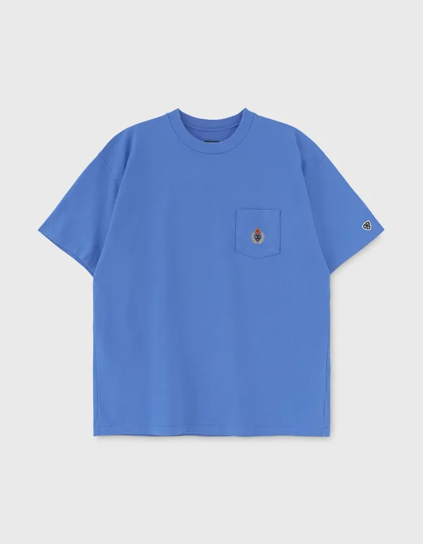 CREST 14S WASHED POCKET T-SHIRT / Blue