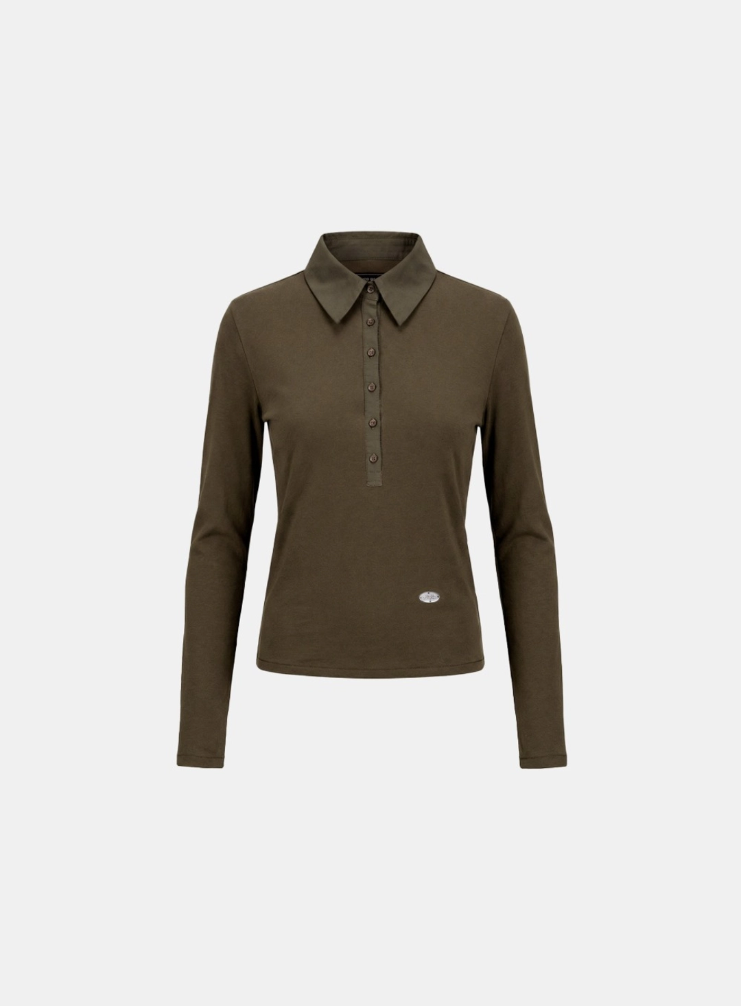 배드블러드 [w-tee26-063] Sleek Cotton Polo T-Shirt - Khaki Brown 상품 이미지 1