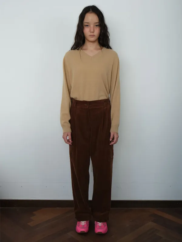 The Corduroy Cargo Pocket Pants Brown_F234PT02