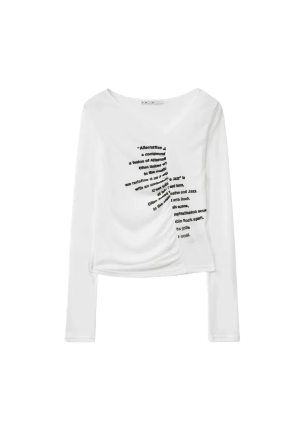 [2ND] TILTED LETTERING T, IVORY