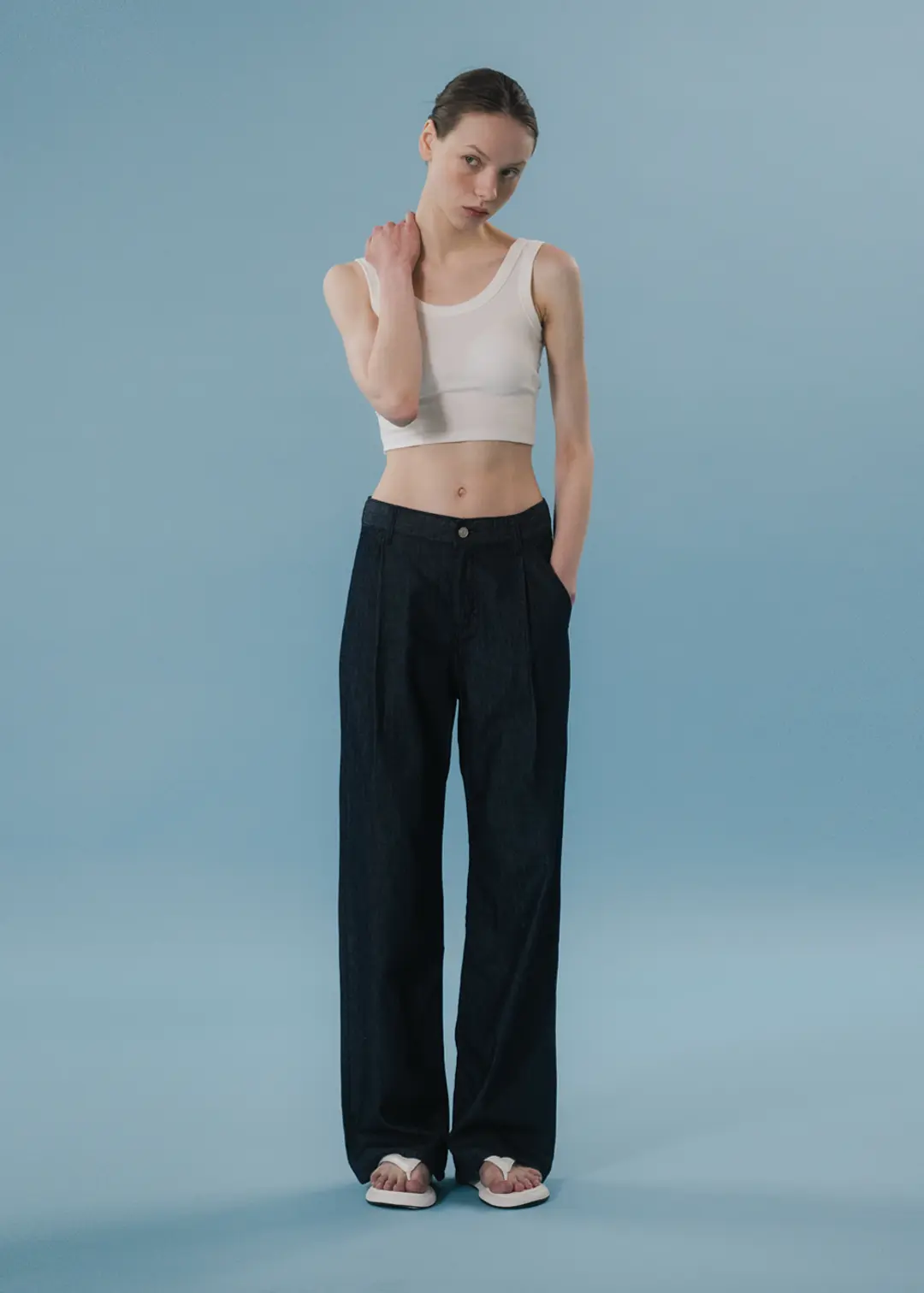 블루브릭 [7차] Joy tuck denim (dark blue) 상품 이미지 1