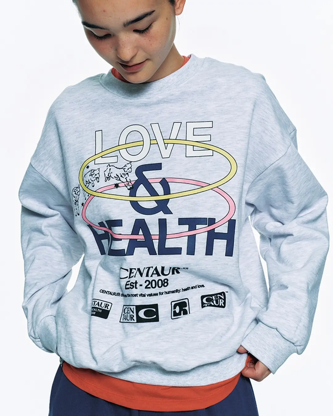 센토르 LOVE & HEALTH SWEATSHIRT_GREY 상품 이미지 1