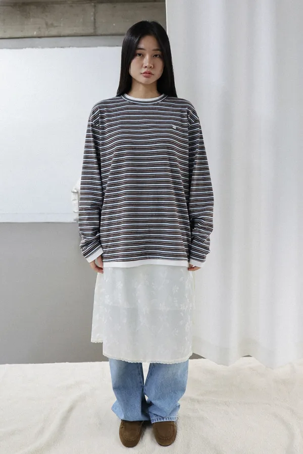 Striped layered tee