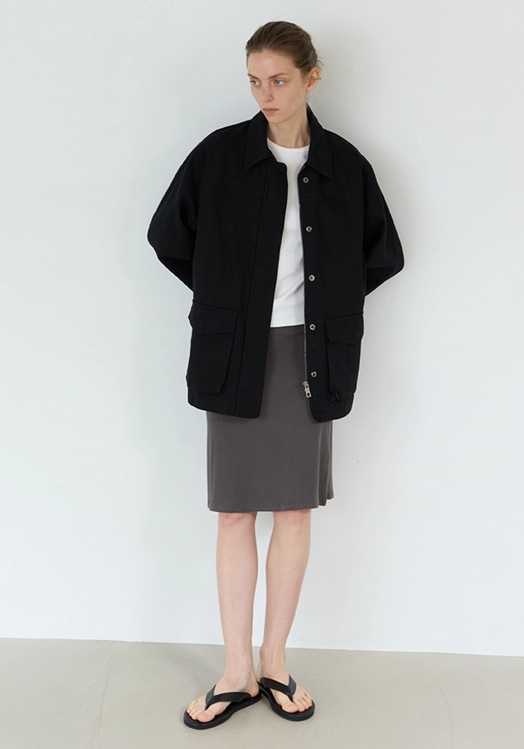 이브세이지 Cotton work Jacket (Black) 상품 이미지 2