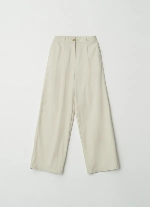 [1차] Cotton wide relaxed pants_IVORY