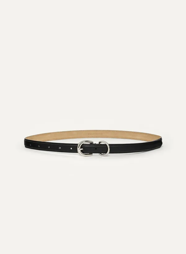 [RESTOCK] Silver Buckle Leather Belt Black