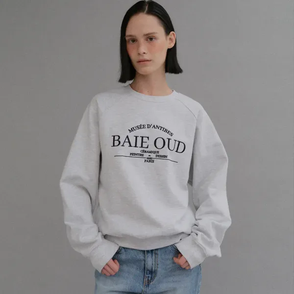 BAIE OUD Embroidery sweat shirt_melange gray