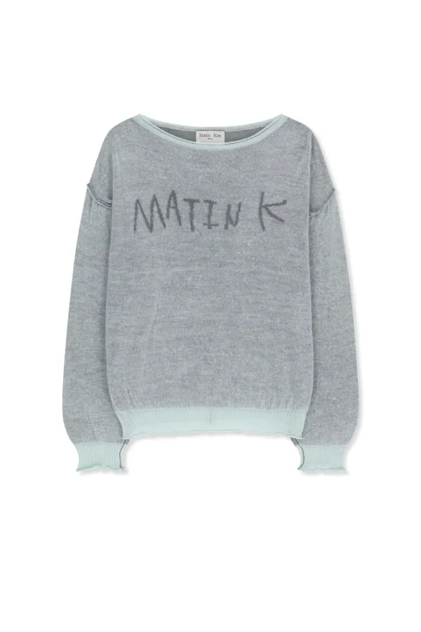 MATIN DUAL TONE KNIT PULLOVER IN MINT