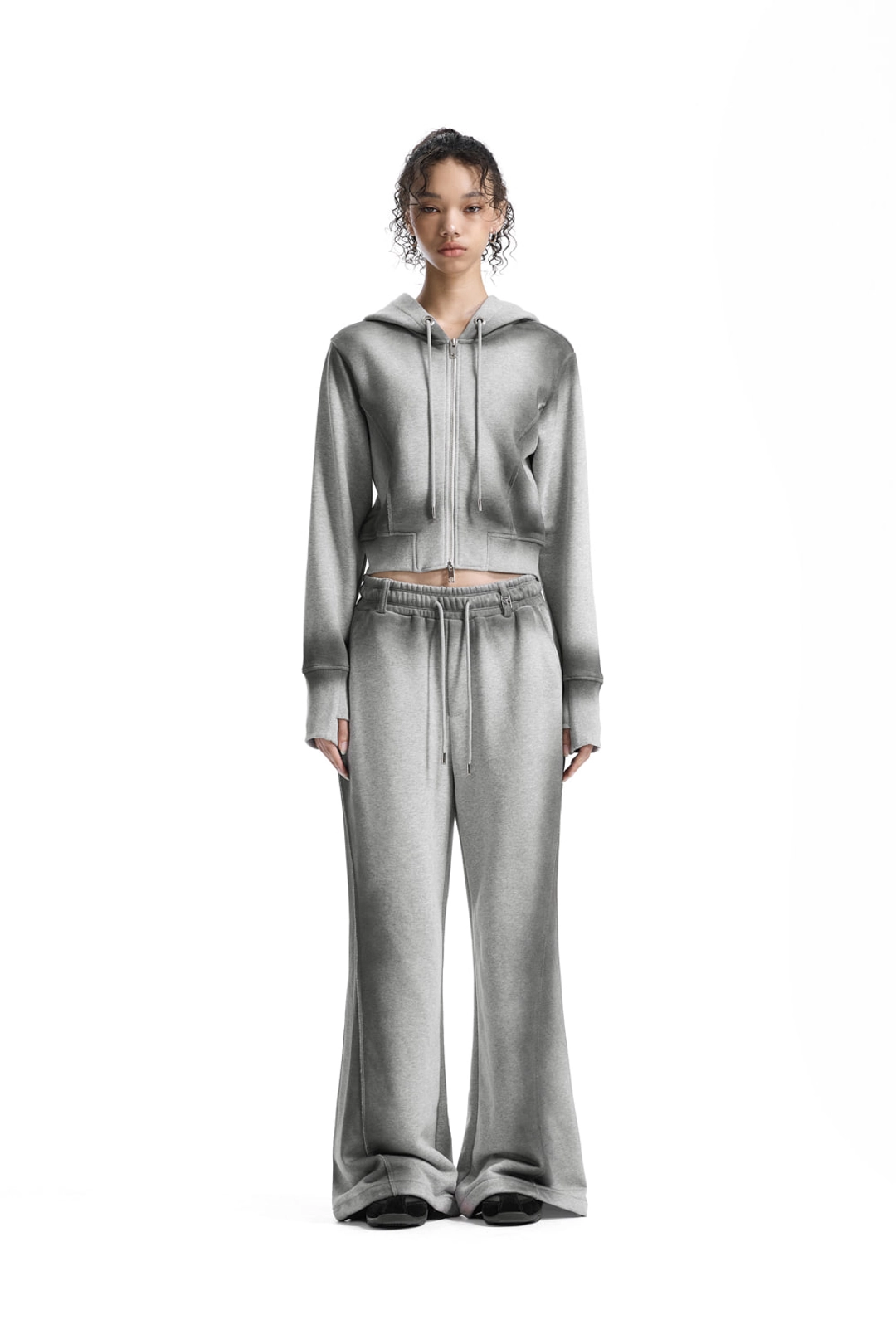 트리밍버드 Brushed Set-Up Sweat Hoodie Zip-Up [ Melange Gray ] 상품 이미지 2