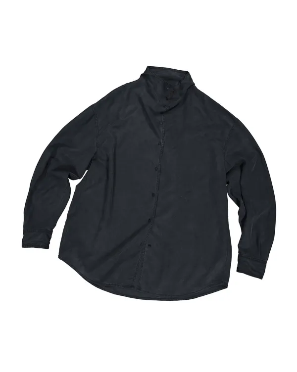 laon cowl-neck shirt (charcoal)