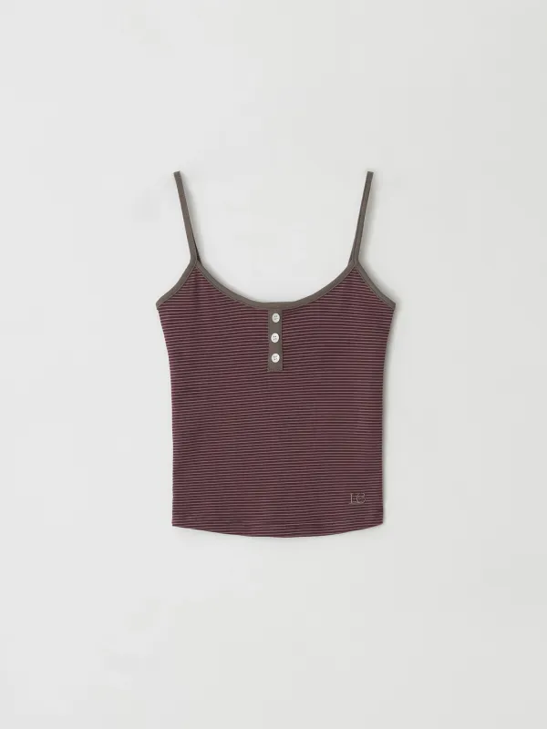 Stripe Sleeveless (Brick red)