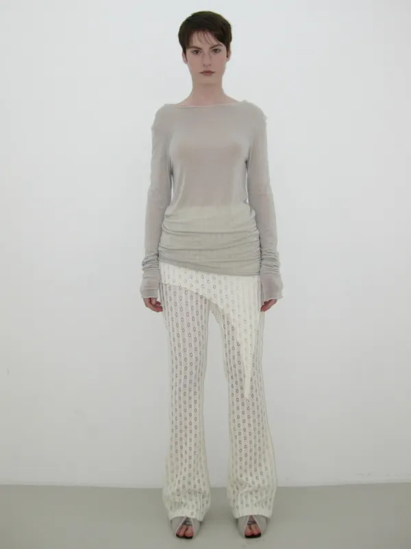 [SOLD OUT] TRIMMED LAYERED PANTS, IVORY
