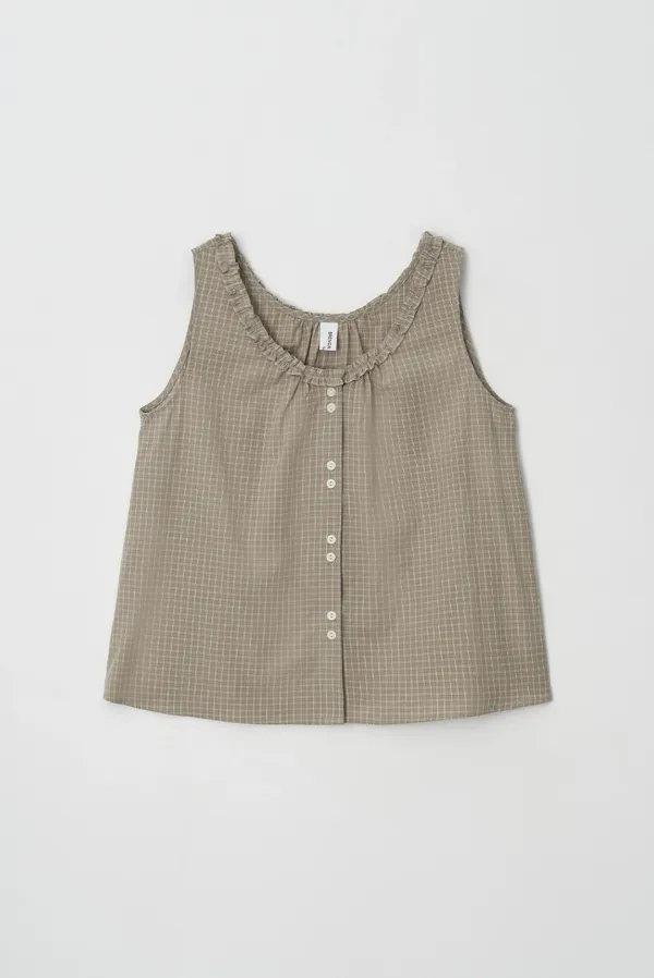 mini frill blouse - beige