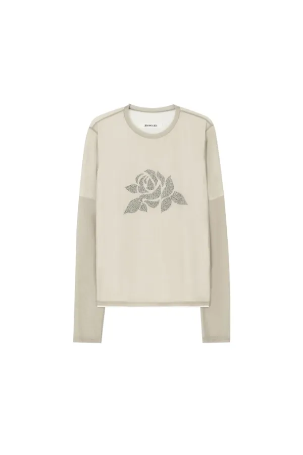Rose studded t-shirts - Grey