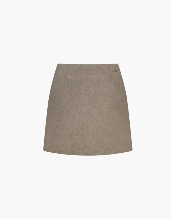 handmade wool mini skirt - oatmeal