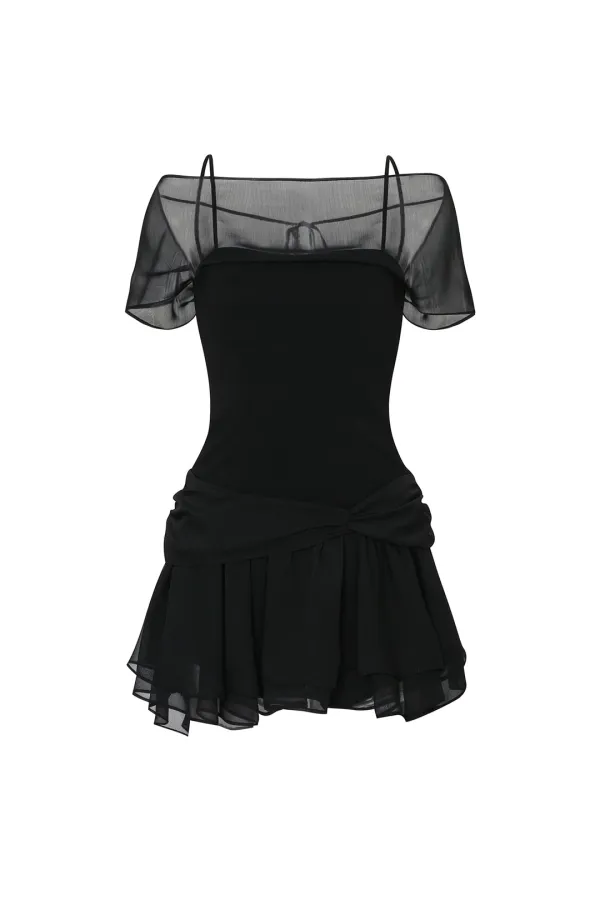MERRY CHIFFON DRESS black