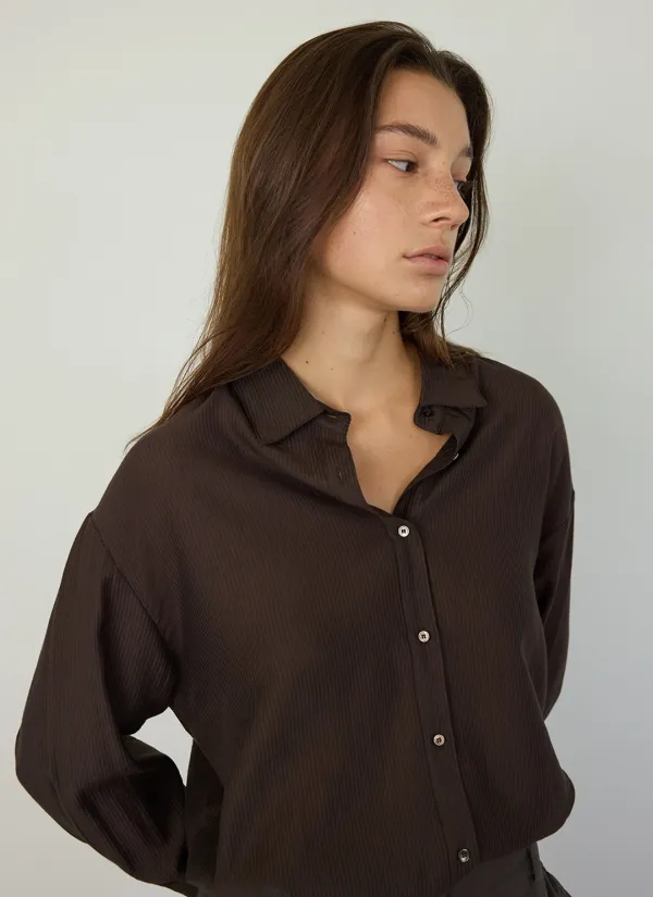 Vesto Stripe Shirt (Brown)