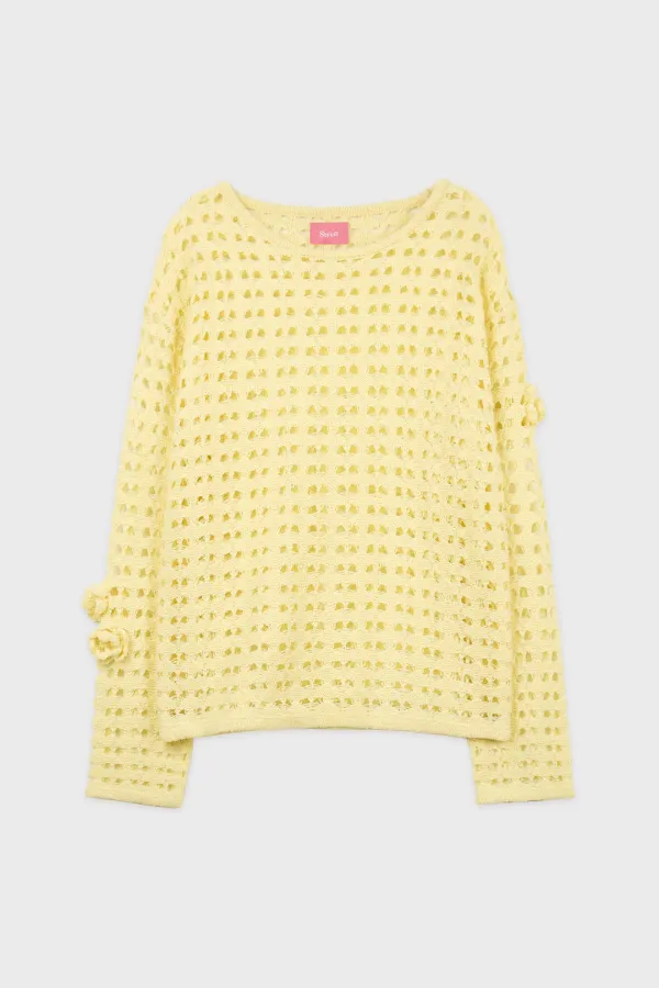 Flower Crochet Knit (Lime)