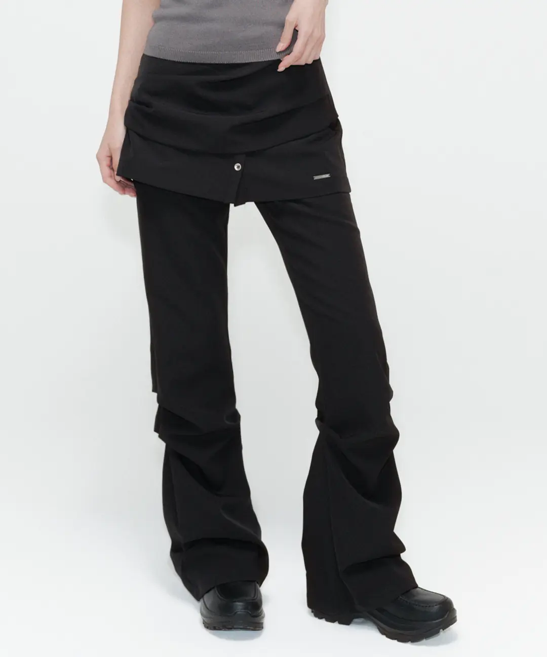 미세키서울 Draped shirt skirt pants SET BLACK 상품 이미지 2