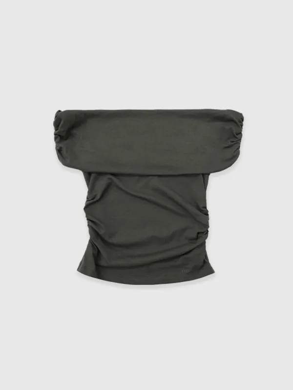 Rozy Off-Shoulder Tee (Charcoal)