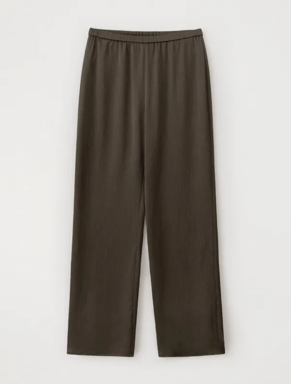 Pleats Banding Pants (Brown)
