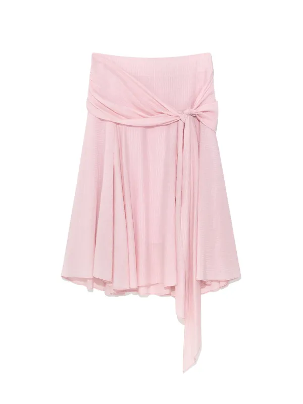 SUNSET DRAPE MIDI SKIRT (LIGHT PINK)