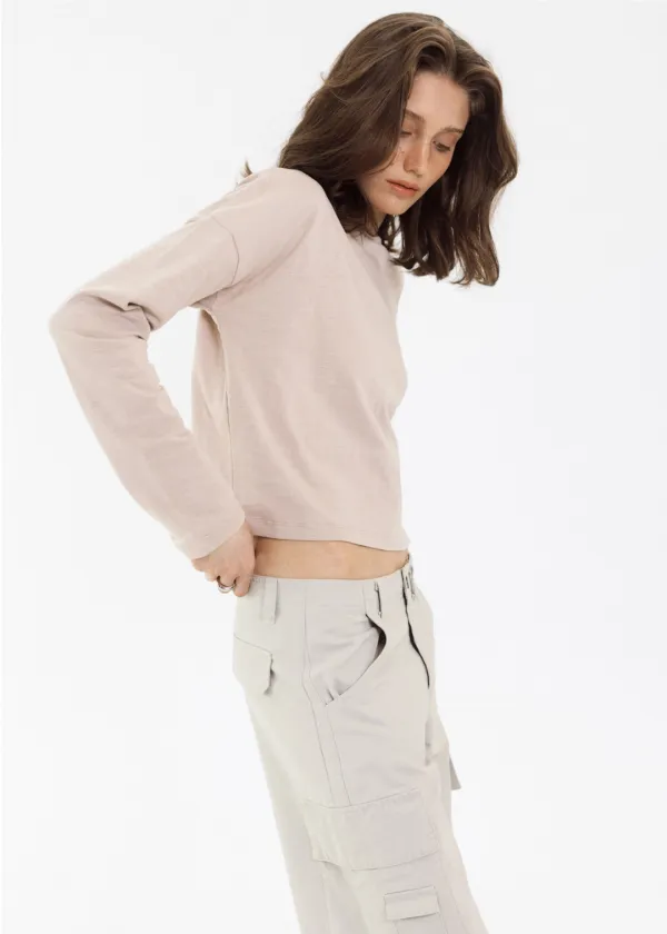 Dany crop t-shirt (Beige)