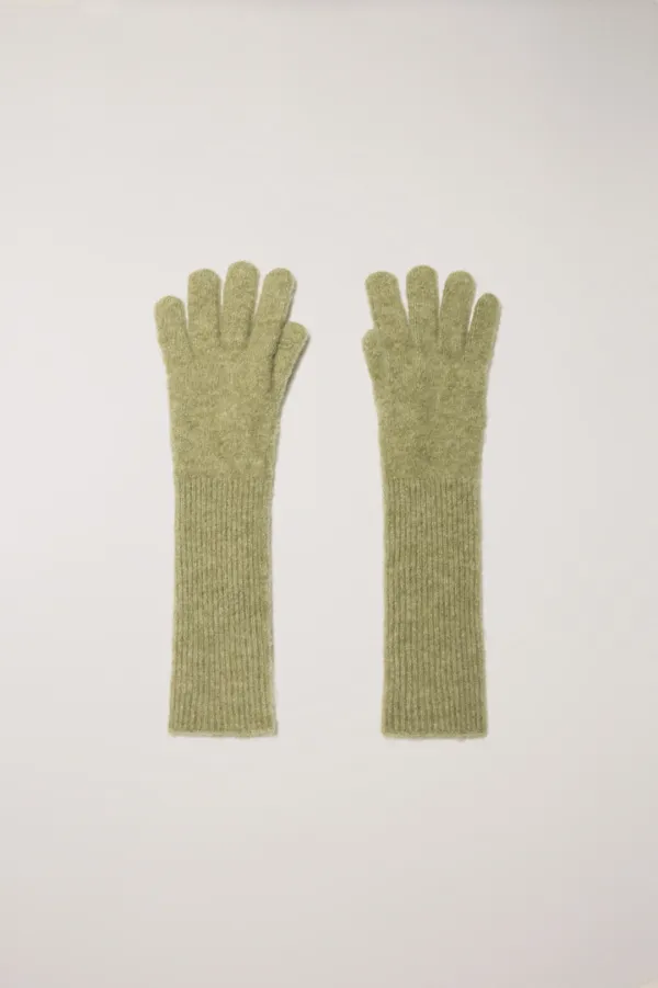 ALPACA LONG GLOVES OLIVE