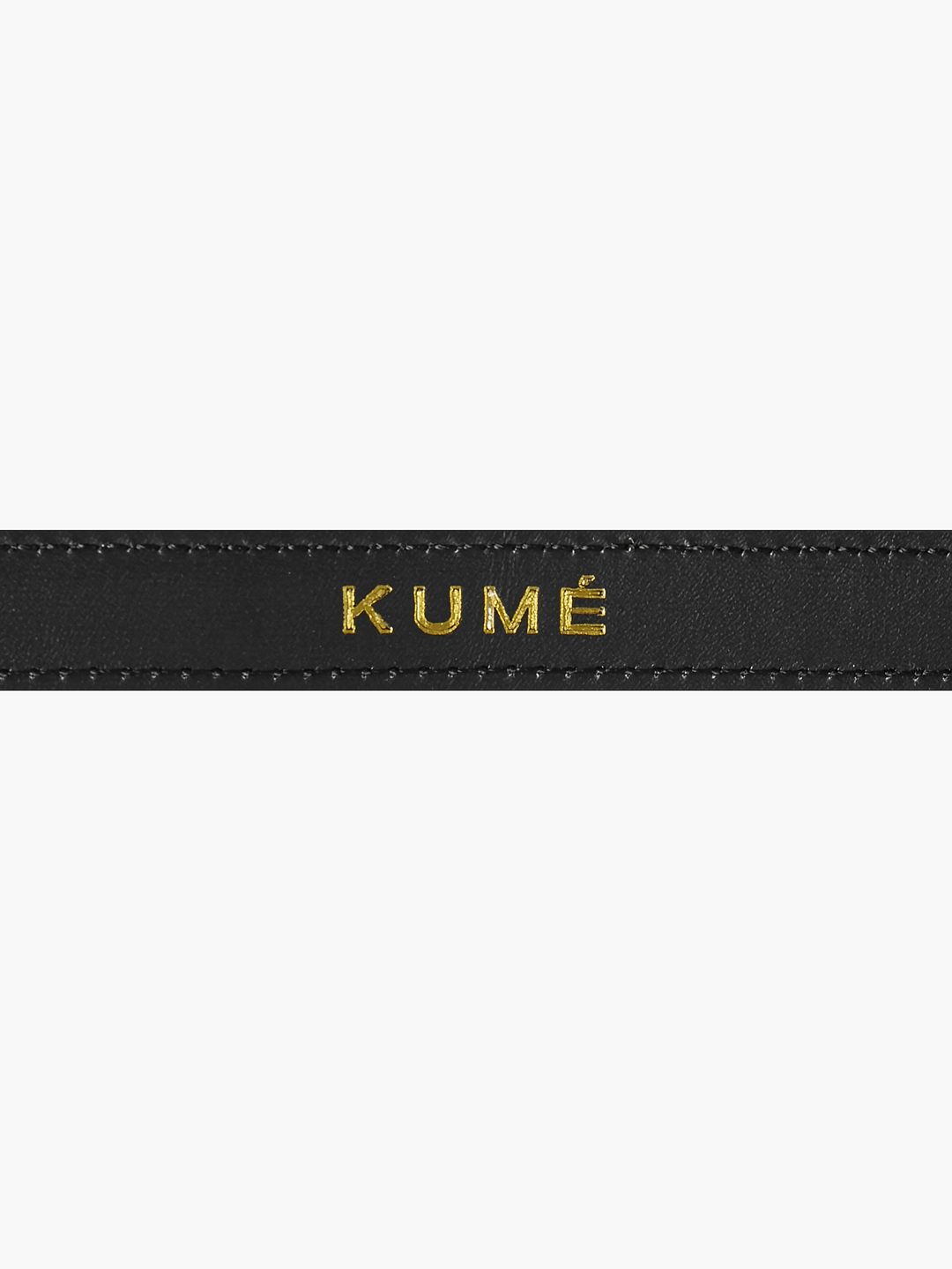 쿠메 Adjustable Gold Clasp Leather Belt, Black 상품 이미지 3