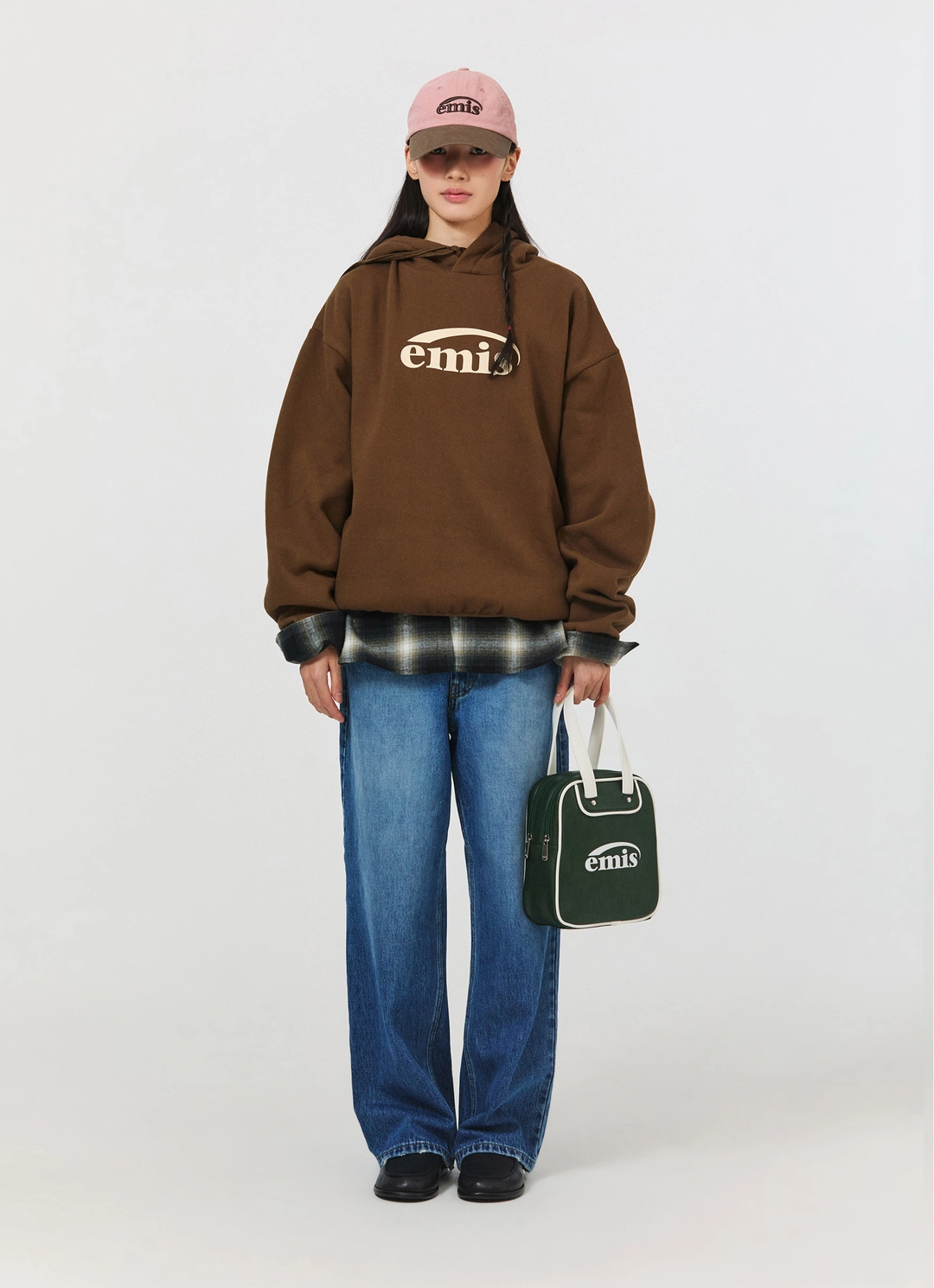 이미스 LOGO HOODIE-BROWN 상품 이미지 2
