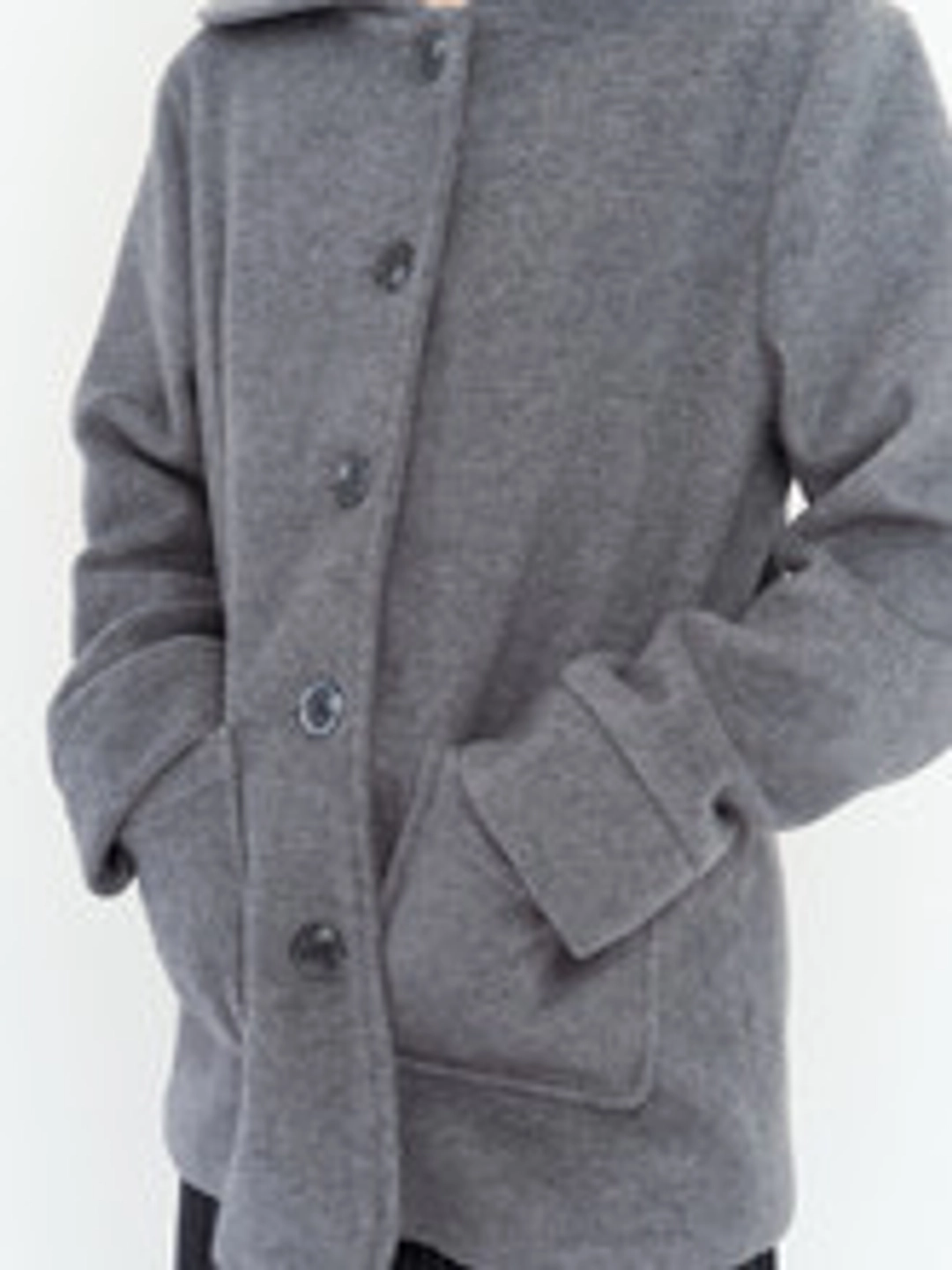무음 Cape Collar Half Coat (Soft Gray) 상품 이미지 3