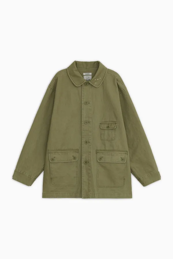 [10/6 예약배송] STAR FLORAL WASHED COTTON JACKET, OLIVE