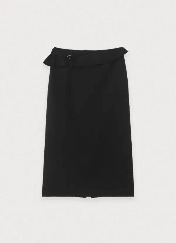 Linear rough skirt - black