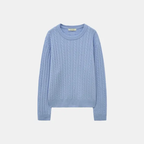 SIKN2153 팔레트 울 케이블 니트_Powder blue