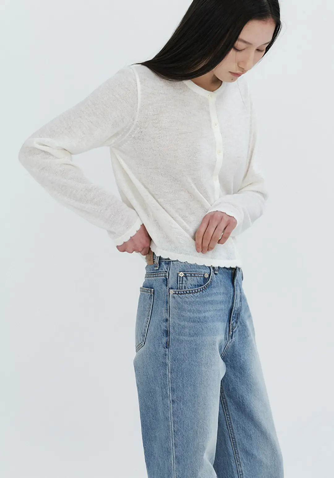 이브세이지 Round Crop Cardigan (Ivory) 상품 이미지 2