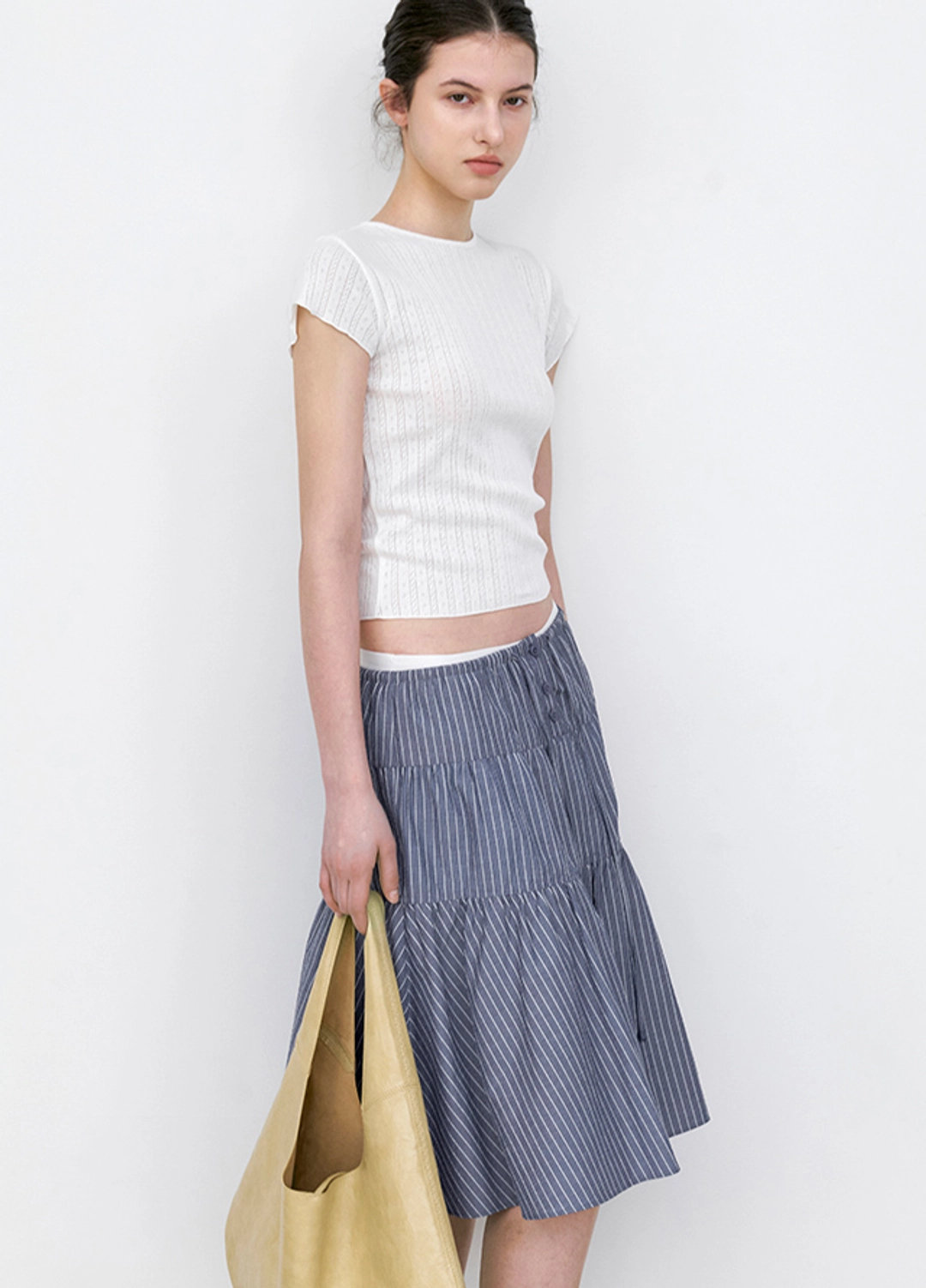 아뜰리에 나인 (SK-5101)STRIPE STRING FULL MIDI SKIRT 상품 이미지 3