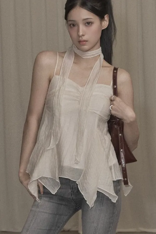 Ethnic Scarf Top (ivory)