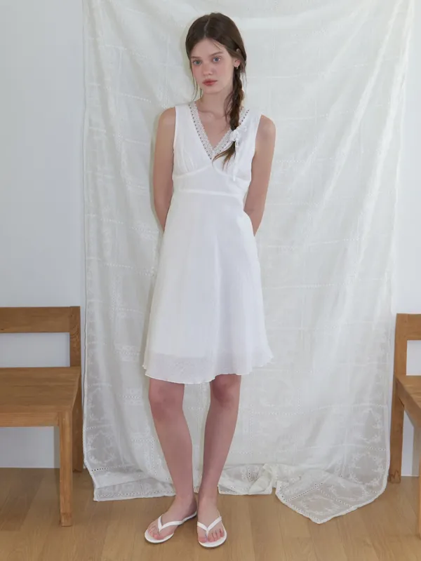 Forras lace midi dress (white)