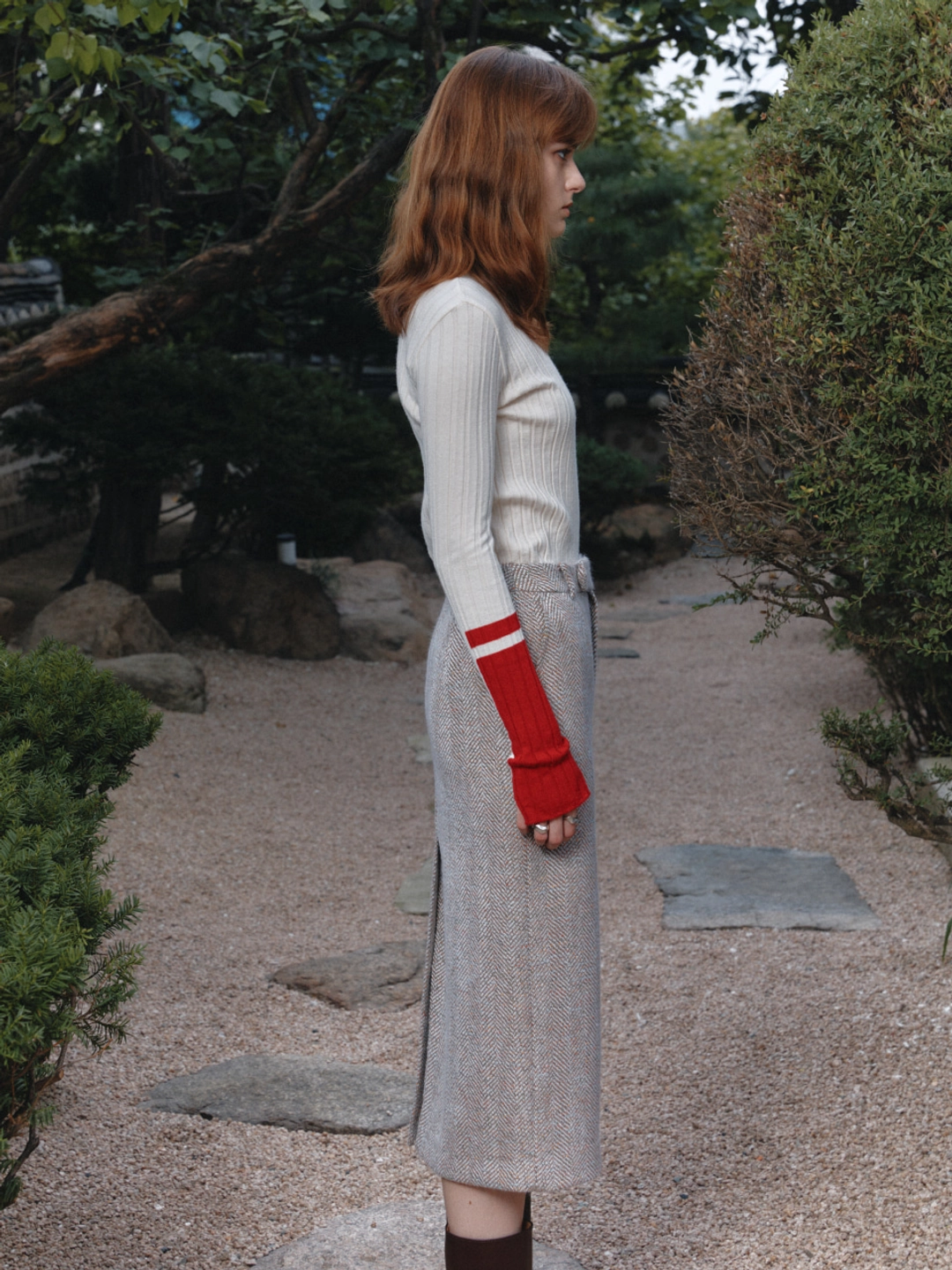 뮤제 [REFURB] SOPHIA Tweed Wool Long Skirt_Beige 상품 이미지 3