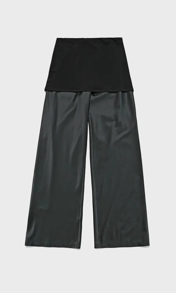 [Director\'s Curation] Satin-combi Bias Trousers_Black