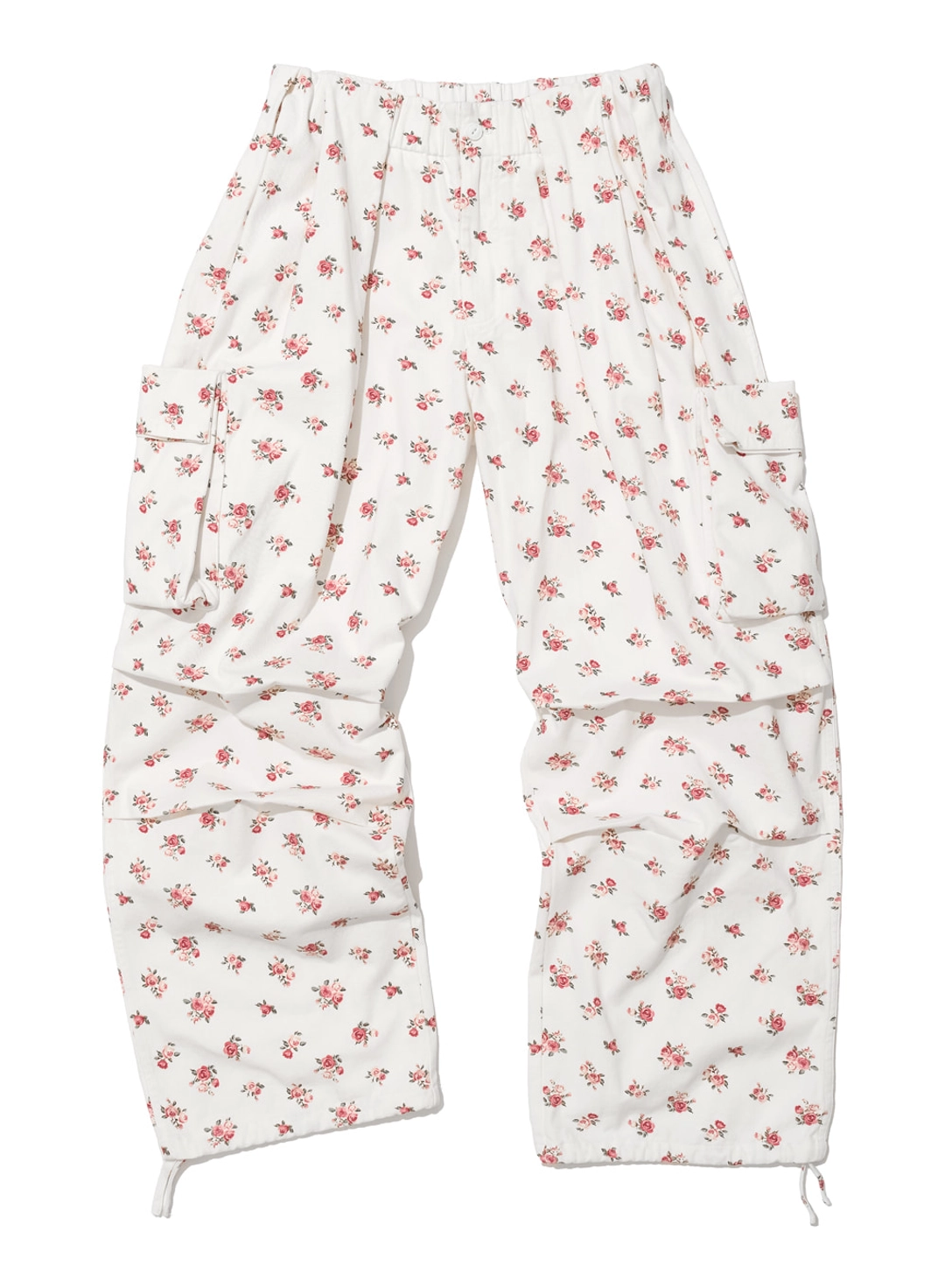 파르티멘토 [WOMEN] FLORAL GATHERED WAIST CARGO PANTS_WHITE 상품 이미지 1