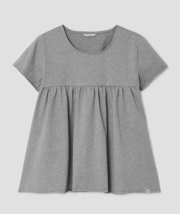 [3차] Gathered Shirring Top [Gray]