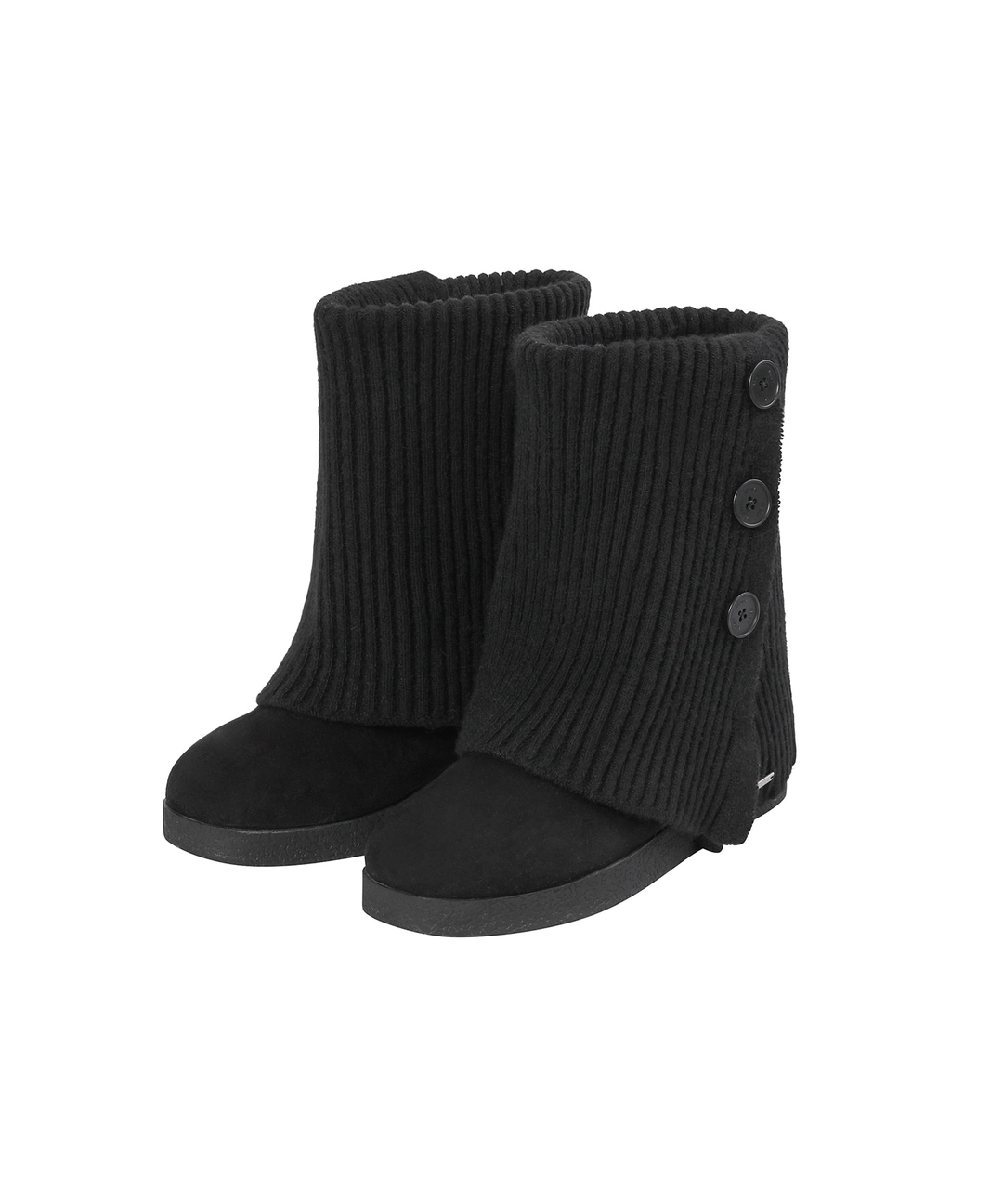 미세키서울 [9월 21일 발매] Button knit Warmer Boots BLACK 상품 이미지 1