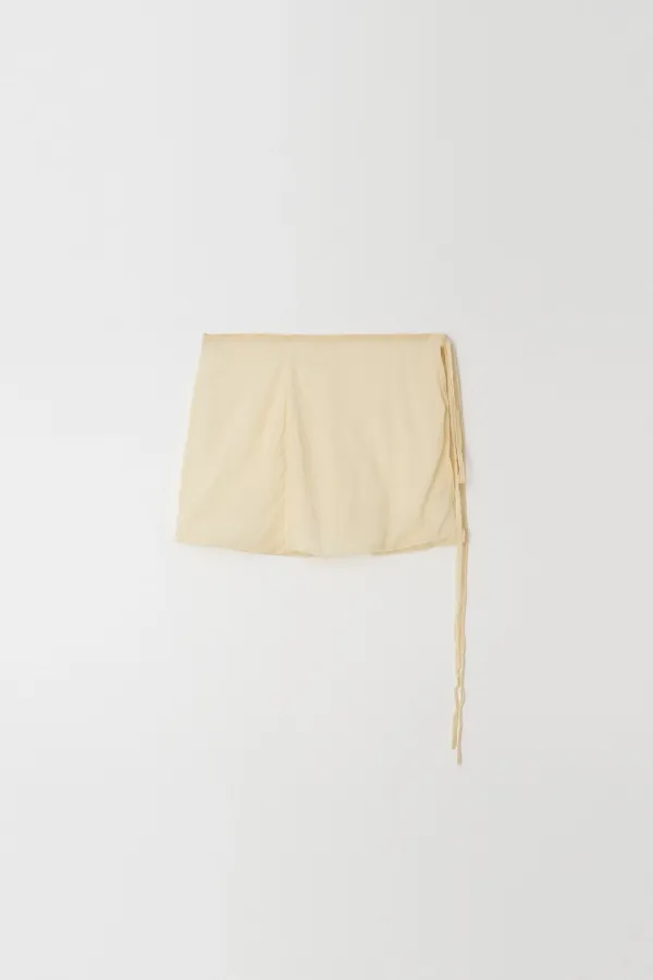 Layered Wrap Knit Skirt (yellow)