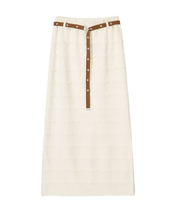 Gloria Knit Long Skirt-Ivory