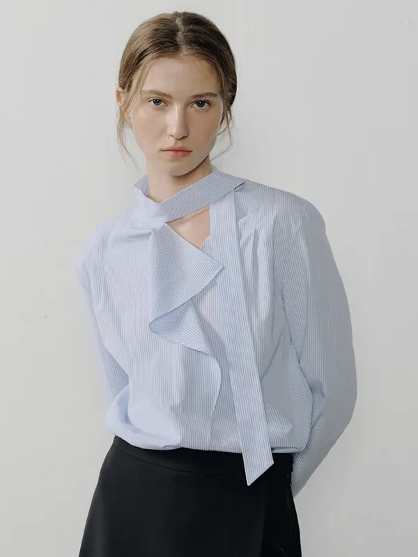 COMPACT STRIPE TIE SHIRTS_BLUE