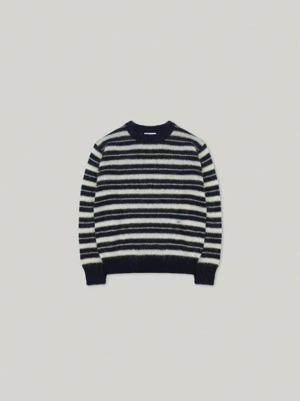 Brush Stripe Knit - Navy브러쉬 스트라이프 니트