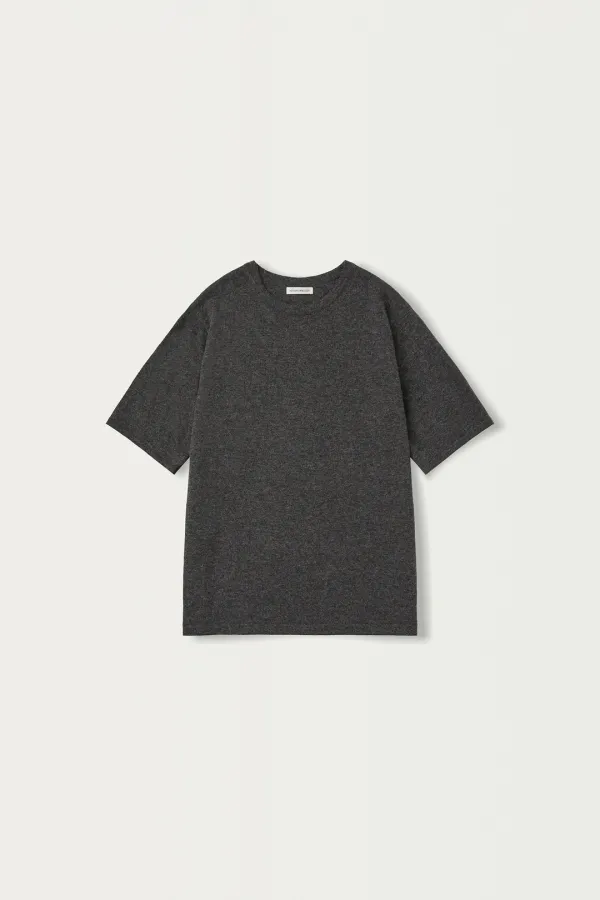 2ND / Short wool sleeve knit (Pencil gray)