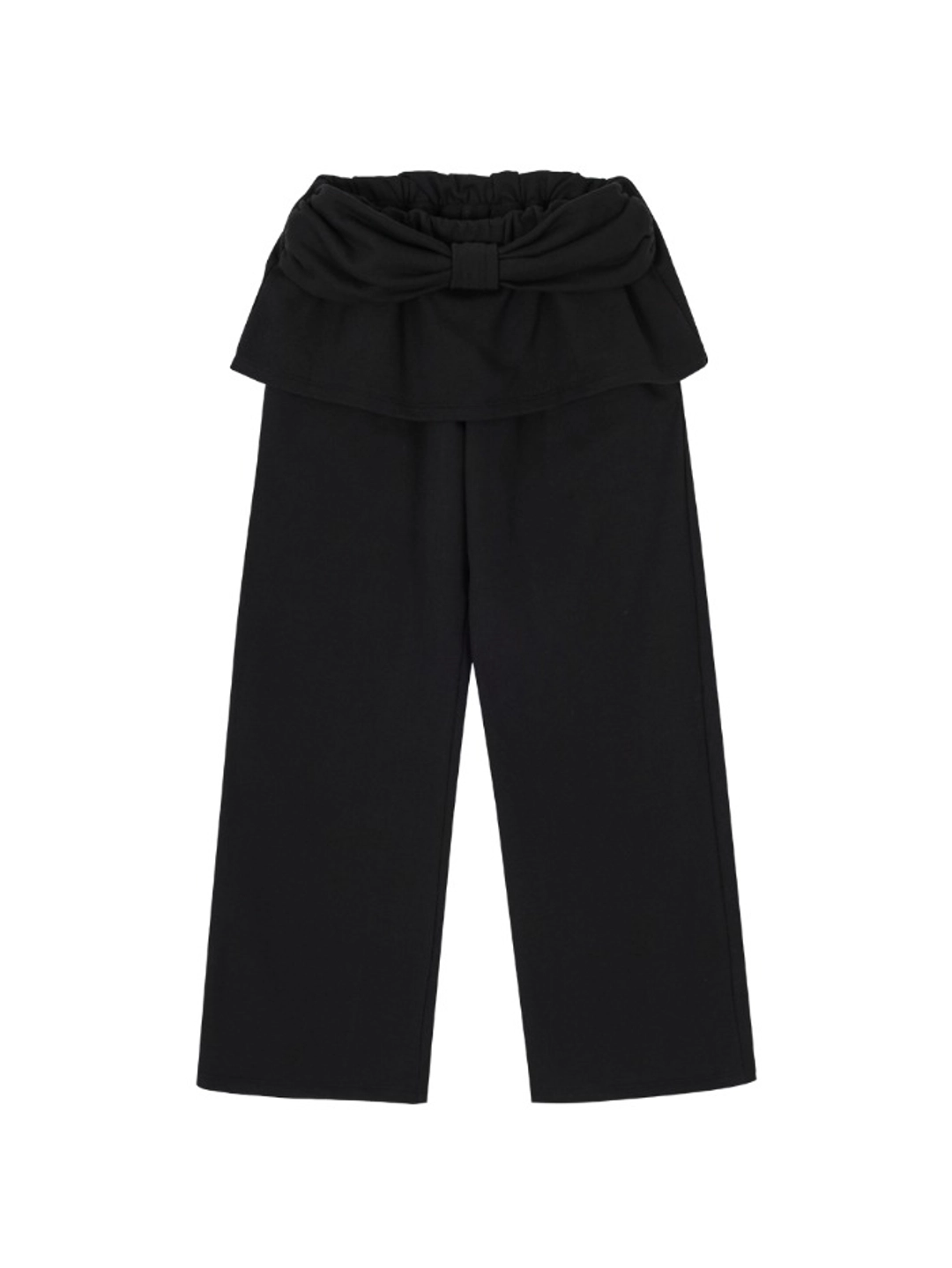 크랭크 RIBBON SKIRT SWEATPANTS_BLACK 상품 이미지 1