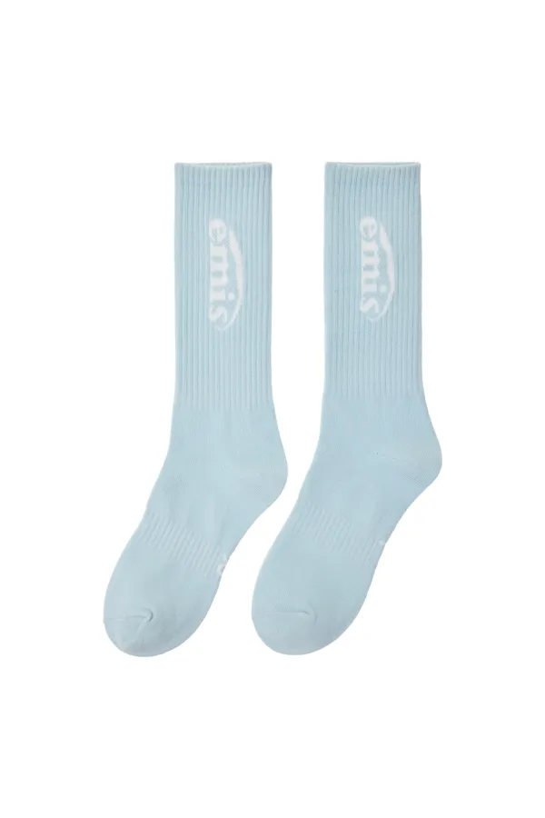 NEW LOGO JACQUARD SOCKS-PASTEL BLUE